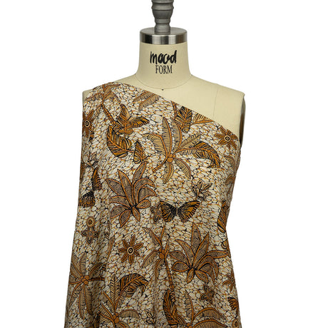 Cotton Voile - Orange and White Palm Trees - Sunny Summers Print - Mood Exclusive Rockland Collection