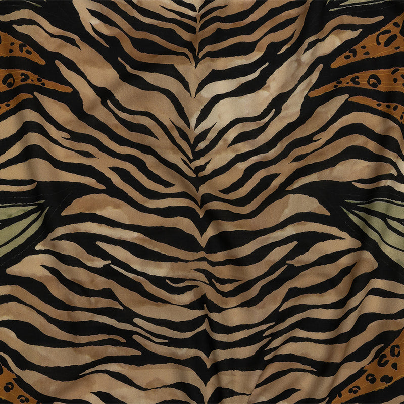 Cotton Voile - Beige and Black Wings and Tiger Stripes - Wild Wonders Print - Mood Exclusive Rockland Collection