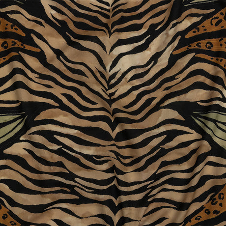 Cotton Voile - Beige and Black Wings and Tiger Stripes - Wild Wonders Print - Mood Exclusive Rockland Collection