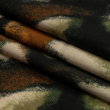 Cotton Voile - Black and Beige Abstract - From the Earth Print - Mood Exclusive Rockland Collection