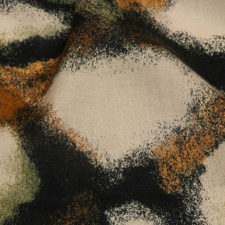 Cotton Voile - Black and Beige Abstract - From the Earth Print - Mood Exclusive Rockland Collection