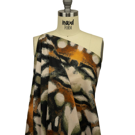 Cotton Voile - Black and Beige Abstract - From the Earth Print - Mood Exclusive Rockland Collection