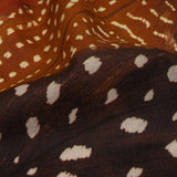 Cotton Voile - Brown and Orange Decorated Diagonal Stripes - Wind in Your Wings Print - Mood Exclusive Rockland Collection