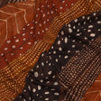 Cotton Voile - Brown and Orange Decorated Diagonal Stripes - Wind in Your Wings Print - Mood Exclusive Rockland Collection