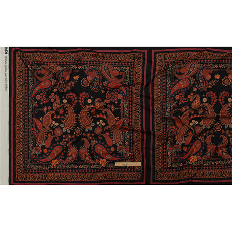 Cotton Voile Panel - Black and Red Paisley - Kaleidoscope Dreams Print - Mood Exclusive Rockland Collection