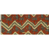 Linen and Rayon Woven - White and Orange Paisley and Chevron - Well Travelled Trails Print - Mood Exclusive Rockland Collection