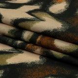 Linen and Rayon Woven - Black and Beige Abstract - From the Earth Print - Mood Exclusive Rockland Collection
