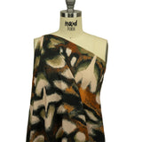 Linen and Rayon Woven - Black and Beige Abstract - From the Earth Print - Mood Exclusive Rockland Collection