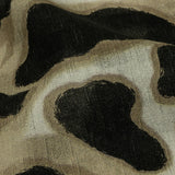 Linen and Rayon Woven - Black and Beige Abstract Spots - Fragments of Memory Print - Mood Exclusive Rockland Collection
