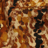 Linen and Rayon Woven - Beige and Orange Abstract - Summit Sketches Print - Mood Exclusive Rockland Collection