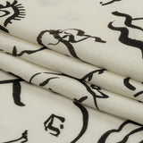 Rayon Challis - Black and White Face Drawings - Everyday Runway Print - Mood Exclusive Metro Collection