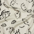 Rayon Challis - Black and White Face Drawings - Everyday Runway Print - Mood Exclusive Metro Collection