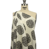 Rayon Challis - White Lacy Medallions - Cathedral Windows Print - Mood Exclusive Metro Collection