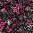 Rayon Challis - Pink and Black Graffiti Doodles - Spontaneous Collaboration Print - Mood Exclusive Metro Collection