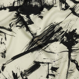 Rayon Challis - Black and White Abstract - Subway Lines Print - Mood Exclusive Metro Collection