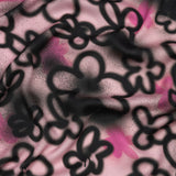 Rayon Challis - Pink and Black Spraypaint Floral - Street Sketch Print - Mood Exclusive Metro Collection