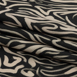 Stretch Cotton Sateen - Black and White Abstract Lines - Gallery Tour Print - Mood Exclusive Metro Collection