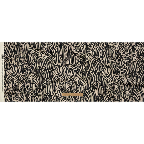 Stretch Cotton Sateen - Black and White Abstract Lines - Gallery Tour Print - Mood Exclusive Metro Collection