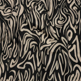 Stretch Cotton Sateen - Black and White Abstract Lines - Gallery Tour Print - Mood Exclusive Metro Collection