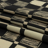 Stretch Cotton Sateen - Black and White Checks - City Blocked Print - Mood Exclusive Metro Collection