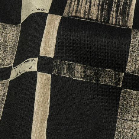 Stretch Cotton Sateen - Black and White Checks - City Blocked Print - Mood Exclusive Metro Collection