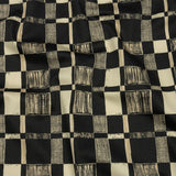 Stretch Cotton Sateen - Black and White Checks - City Blocked Print - Mood Exclusive Metro Collection