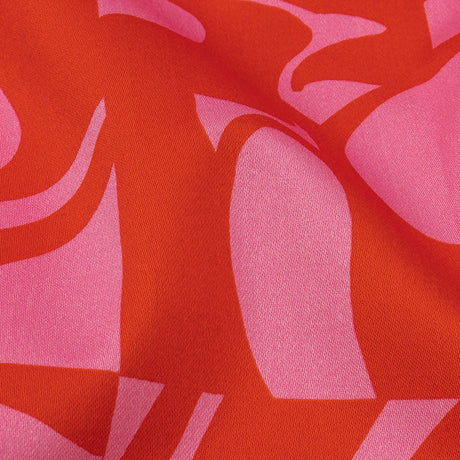 Stretch Cotton Sateen - Pink and Red Abstract - Show Goes On Print - Mood Exclusive Metro Collection