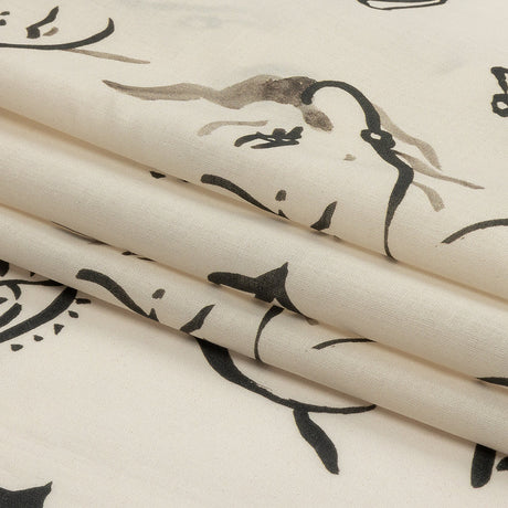 Cotton Voile - Black and White Face Drawings - Everyday Runway Print - Mood Exclusive Metro Collection