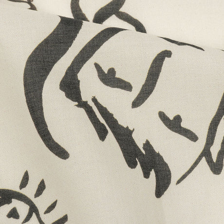 Cotton Voile - Black and White Face Drawings - Everyday Runway Print - Mood Exclusive Metro Collection