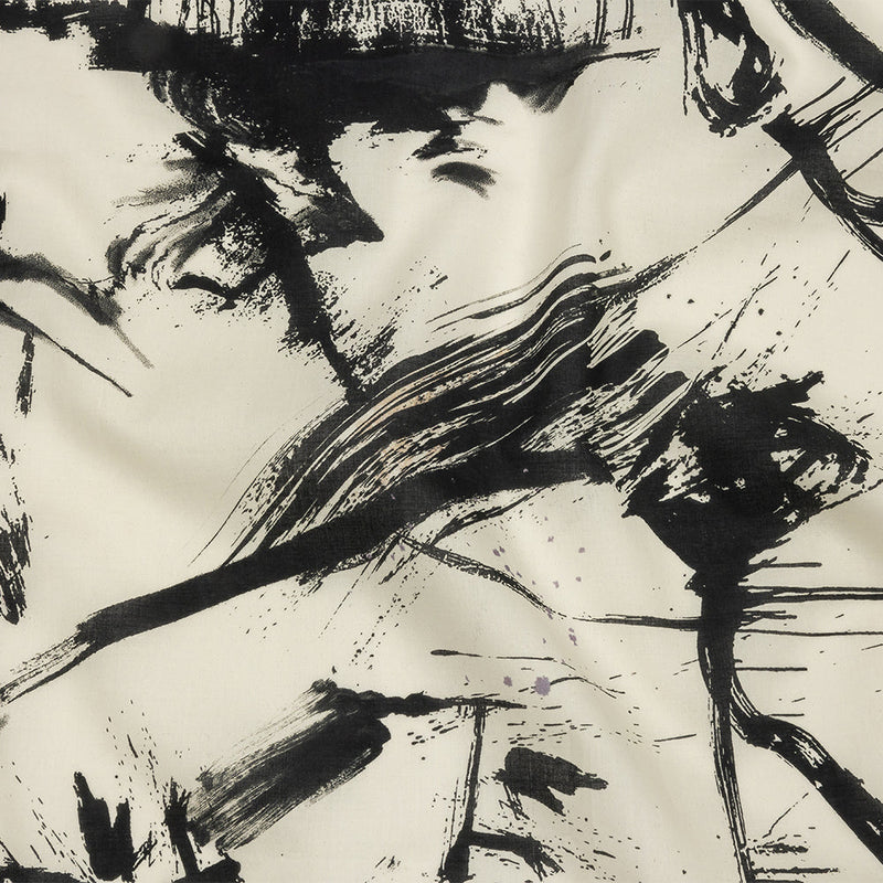 Cotton Voile - Black and White Abstract - Subway Lines Print - Mood Exclusive Metro Collection