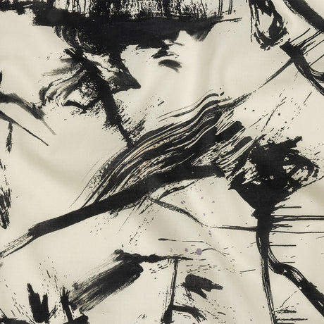 Cotton Voile - Black and White Abstract - Subway Lines Print - Mood Exclusive Metro Collection