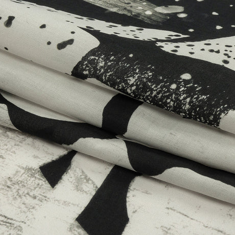 Cotton Voile - Black and White Graffiti Letters - Wall of Fame Print - Mood Exclusive Metro Collection