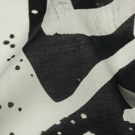 Cotton Voile - Black and White Graffiti Letters - Wall of Fame Print - Mood Exclusive Metro Collection