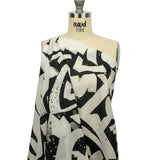Cotton Voile - Black and White Graffiti Letters - Wall of Fame Print - Mood Exclusive Metro Collection