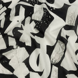 Cotton Voile - Black and White Graffiti Letters - Wall of Fame Print - Mood Exclusive Metro Collection