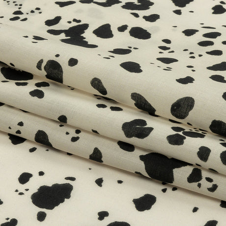 Cotton Voile - Black and White Dalmatian Spots - Fire Dogs Print - Mood Exclusive Metro Collection