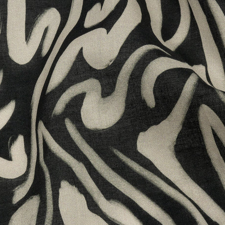 Cotton Voile - Black and White Abstract Lines - Gallery Tour Print - Mood Exclusive Metro Collection