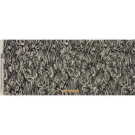 Cotton Voile - Black and White Abstract Lines - Gallery Tour Print - Mood Exclusive Metro Collection