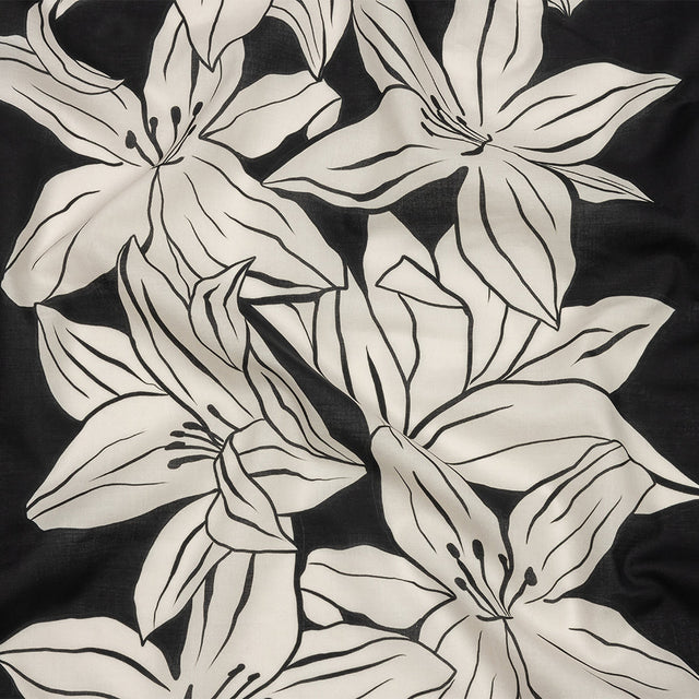 Cotton Voile - Black Floral - Central Park Spring Print - Mood Exclusive Metro Collection