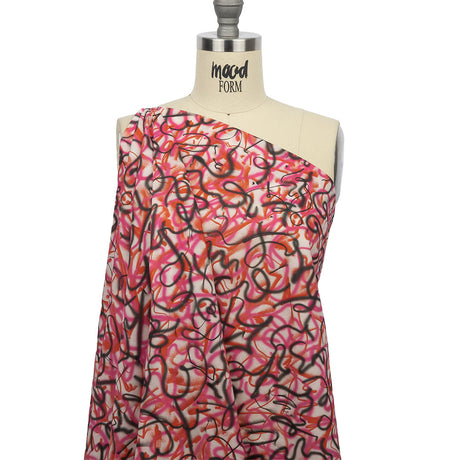 Cotton Voile - Pink Spraypaint Scribbles - Love Notorious Print - Mood Exclusive Metro Collection