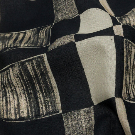 Cotton Voile - Black and White Checks - City Blocked Print - Mood Exclusive Metro Collection