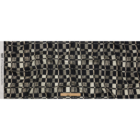 Cotton Voile - Black and White Checks - City Blocked Print - Mood Exclusive Metro Collection