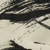 Linen and Rayon Woven - Black and Ivory Abstract - Subway Lines Print - Mood Exclusive Metro Collection
