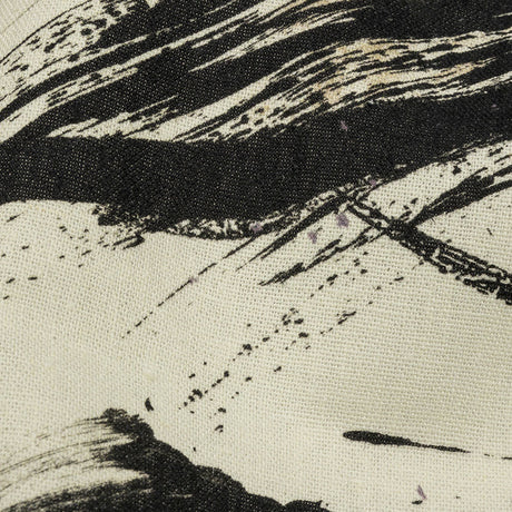 Linen and Rayon Woven - Black and Ivory Abstract - Subway Lines Print - Mood Exclusive Metro Collection