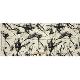 Linen and Rayon Woven - Black and Ivory Abstract - Subway Lines Print - Mood Exclusive Metro Collection