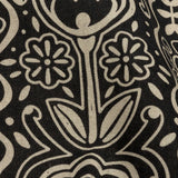 Linen and Rayon Woven - Black and White Floral Rows - Park Avenue Print - Mood Exclusive Metro Collection