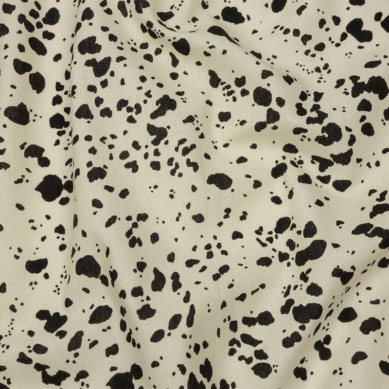 Linen and Rayon Woven - Black and White Dalmatian Spots - Fire Dogs Print - Mood Exclusive Metro Collection
