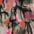Linen and Rayon Woven - Pink and Orange Abstract Paint Drips - Painted Aspirations Print - Mood Exclusive Metro Collection