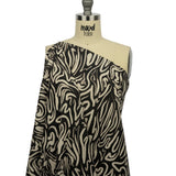 Linen and Rayon Woven - Black and White Abstract Lines - Gallery Tour Print - Mood Exclusive Metro Collection
