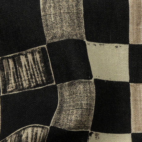 Linen and Rayon Woven - Black and White Checks - City Blocked Print - Mood Exclusive Metro Collection